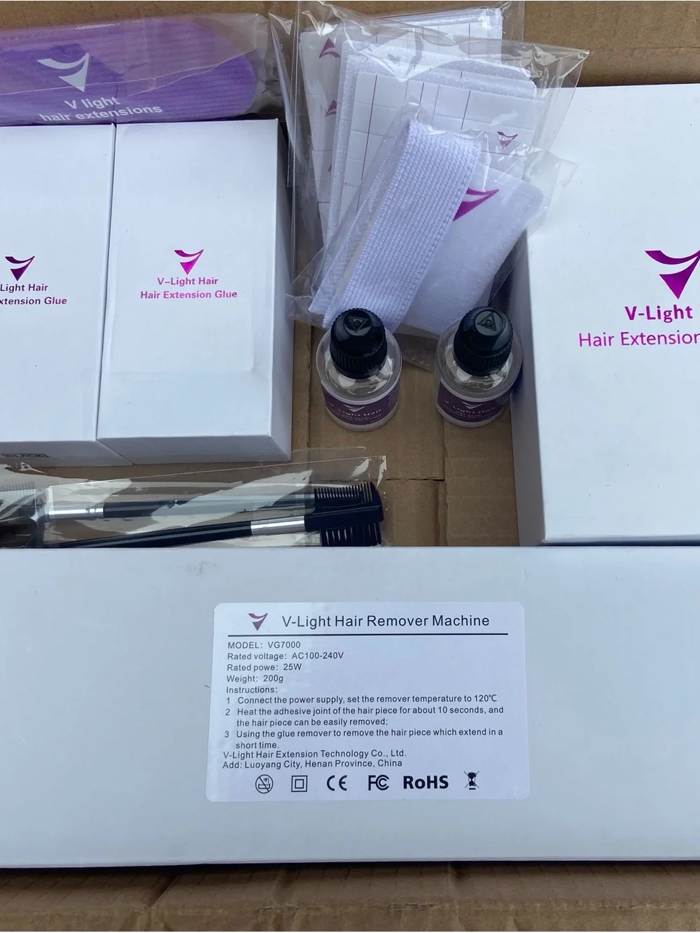 V Light Hair Extension Kit for 100% Human Hair with clear Glue Set V LIGHT Hair